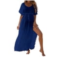 thumbnail image 2 of Women Cover Up, Fashion Short-Sleeve Summer Swimwear Cover-Up Dress In A Solid Color, Featuring A Lightweight, Casual Design Perfect For Beach And Vacation Wear., 2 of 5