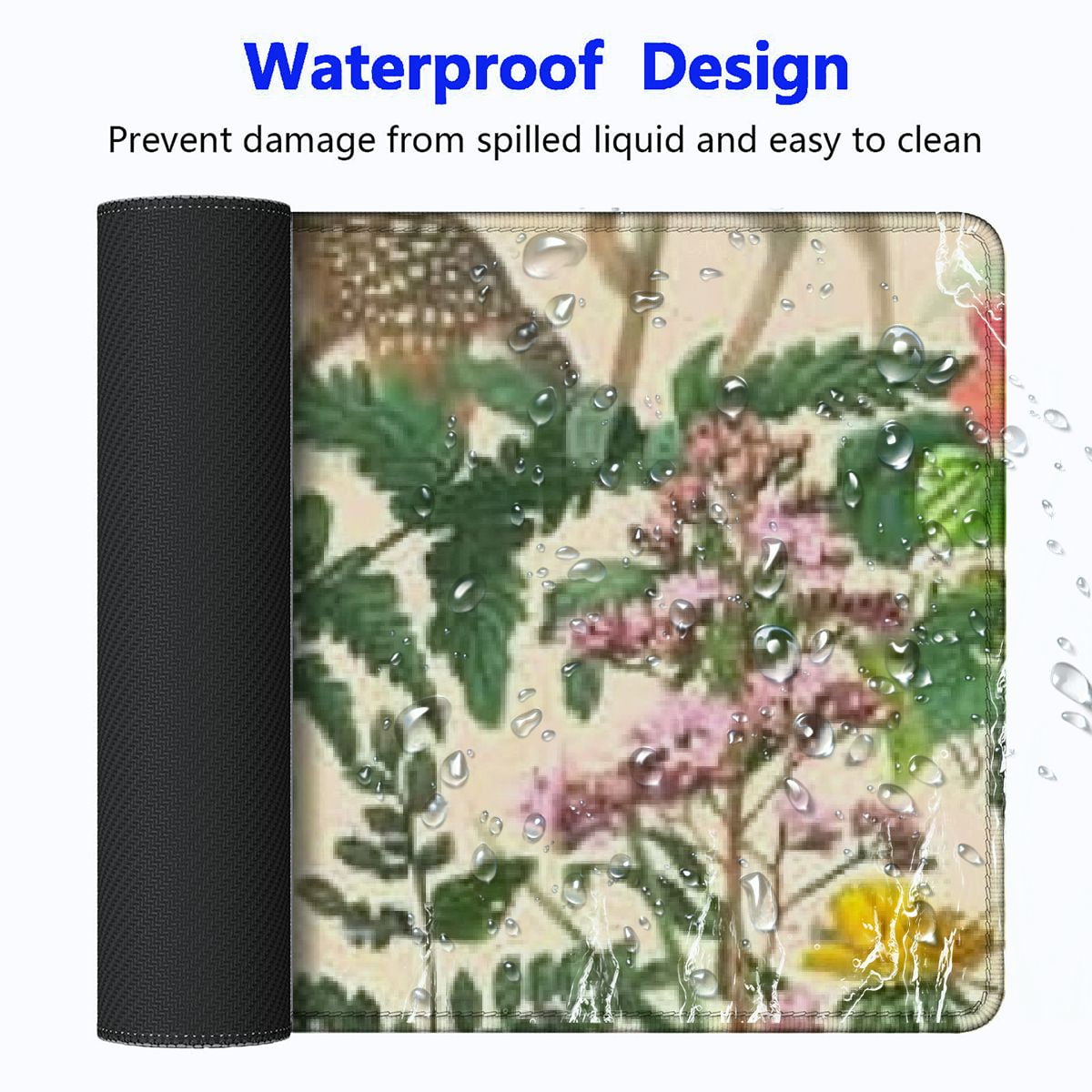 Heduofu Watercolor Forest Animals Desk Mat for Desktop Fox Plants Birds Waterproof Desk Pad for Keyboard Mouse Pads Long Desk Table Portector Desk Writing Mat for Office and Home 31.5x11.8 in
