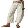 thumbnail image 1 of QJUHUNG Women  Loose Jeans Solid Color Mid-Rise Barrel Denim Pants, 1 of 6