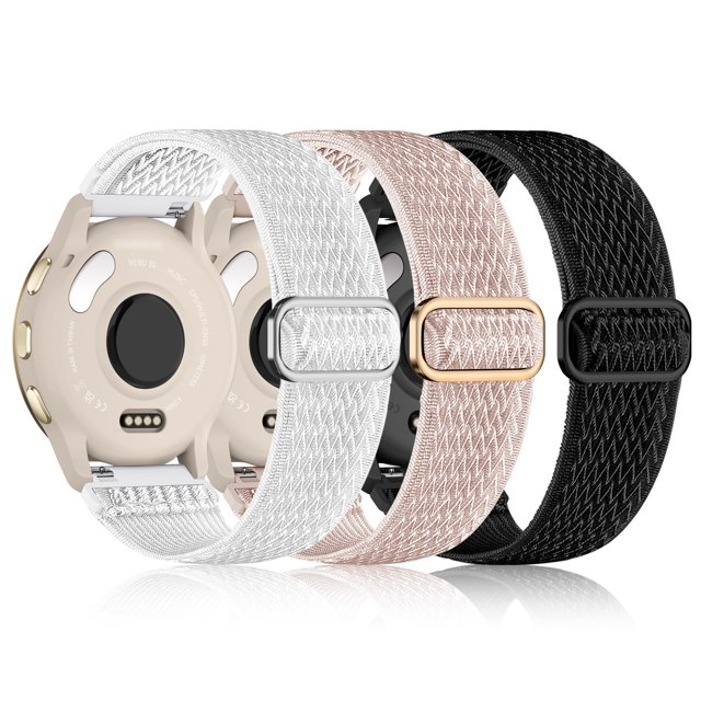 Correa de reloj Wizvv elástica de nailon de 18 mm para Garmin, paquete de 3