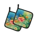 thumbnail image 2 of Carolines Treasures 7.5 x 7.5 in. Chrysanthemums in Watercolor Pot Holders - Set of 2, 2 of 2