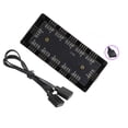 thumbnail image 4 of MERIGLARE Hub with Cable 10 Hub Splitter PC RGB Fan LED Strip Light RGB Fan Hub 12V 4pin, 4 of 8