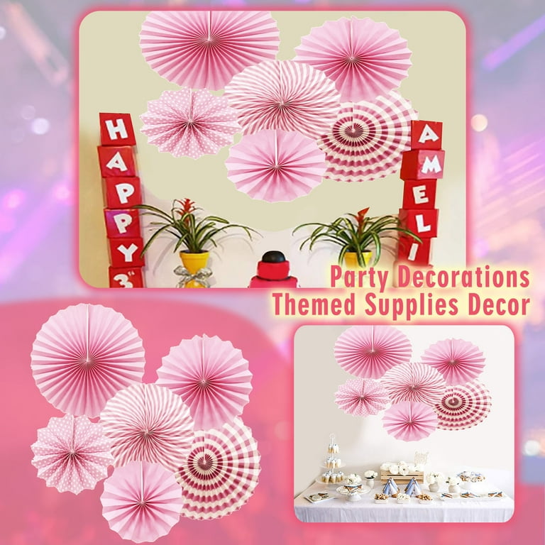 Birthday Wall Paper Decorations Book Themed Party Decorations Hanging Paper  Fans Party Set Silver Round Pattern Paper Garlands Decoration For Birthday