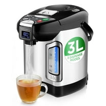 NutriChef Digital Water Boiler & Warmer - 3L/3.17 Qt Stainless Electric Hot Water Dispenser W/ LCD