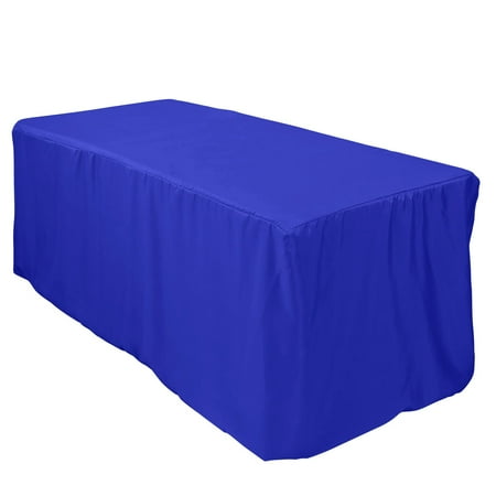 

Efavormart 6FT Fitted Royal Blue Polyester Rectangular Table Cover for Wedding Party Dining Banquet Events Restaurant Kitchen Home & Multi-Use