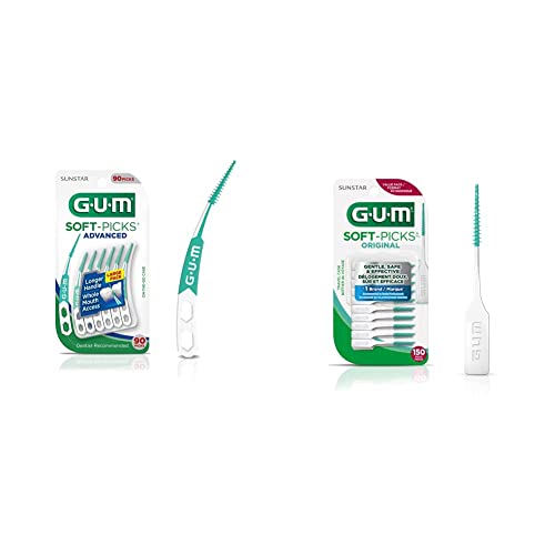 GUM6505R SoftPicks Advanced Dental Picks, 90 Count & 6326RA Soft