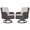 2PCS-Gray Chair/Off White Cushion, variant on MOLIBYME Outdoor 3-Piece All Weather Wicker Bistro Set, Rattan Wood Grain Finish Furniture Chairs with Side Table for Outside Porch Backyard, Off White Cushion