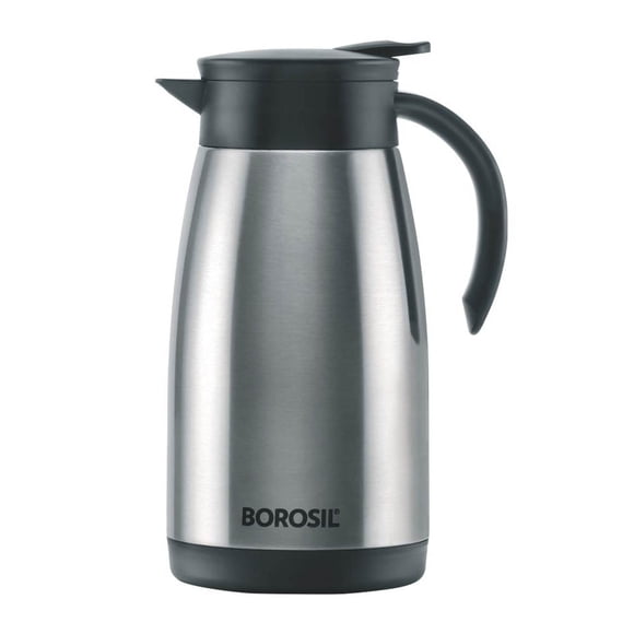 Stainless Steel Teapot With Handle - 1000ml, Silver | Double Wall Vacuum Insulated Thermosteel Carafe - 18 Hours Hot & 24 Hours Cold | BPA Free Jug For Tea, Coffee & Juice