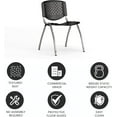 thumbnail image 5 of WYDK Home and Office Black Plastic Stack Chair with Perforated Back - Guest Chair, 5 of 10