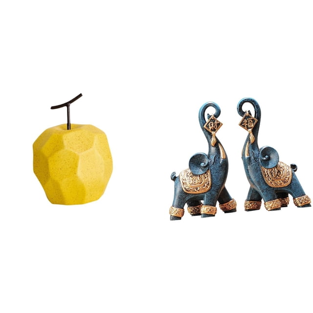 figura de arte,Escultura de fruta de porcelana decorativa para el hogar.,Figura de elefante,Figuras de elefantes,estatuas,adornos de animales,Escultura coleccionable para dormitorio,decoración