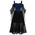 thumbnail image 1 of Outfmvch Robes Formelles pour Femmes Robe Renaissance Femmes Grande Taille Longue Robe Épaule Dénudée Manches Beurre Robe Lacée Couleur Unie Robe Élégante Automne Robes Noir 5TG, 1 of 3