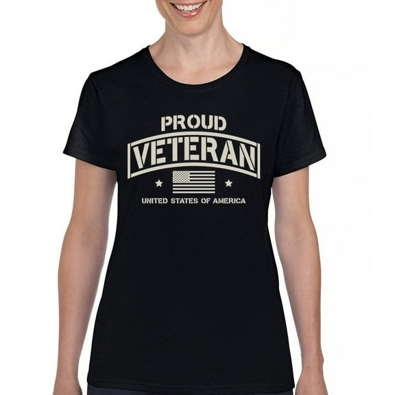 Proud Veteran T-Shirt Veteran's Day Military Honor US Flag Army Air Force RED Friday American Patriot Women's Tee