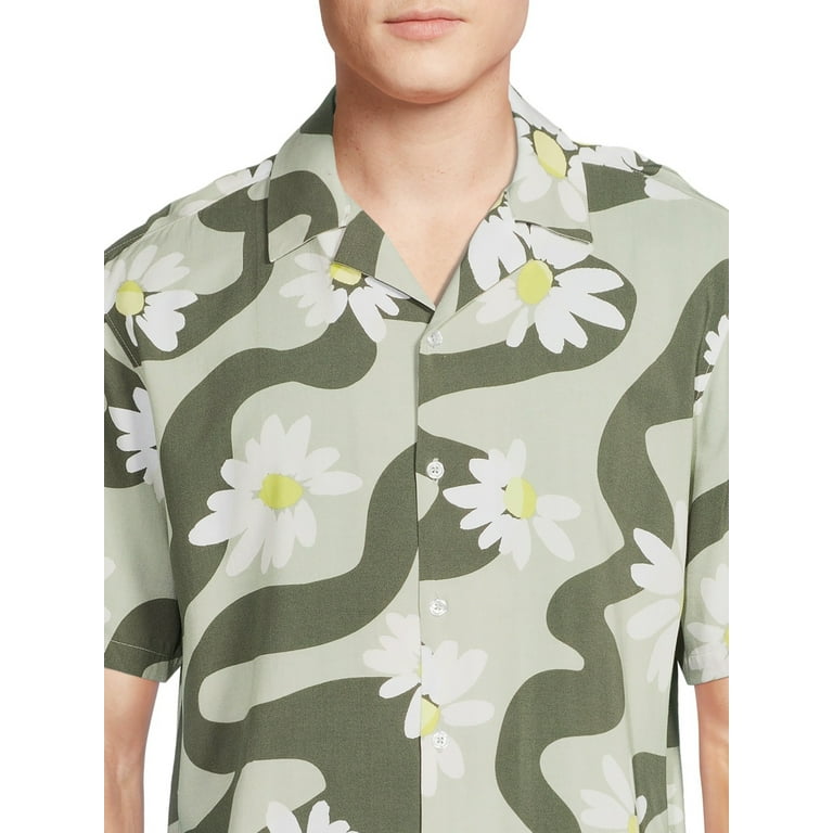 No Boundaries Flamingo Button-Front Shirts for Men