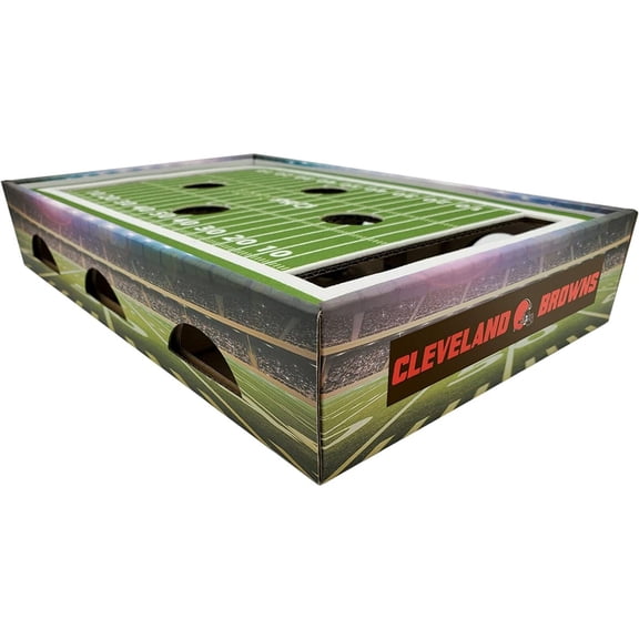 Pets First NFL Cleveland Browns Cat Scratcher Box Football Field Designed Cat Scratcher & Lounge