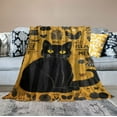 thumbnail image 2 of HENGT Cute Cat Blanket, Flannel Blanket is Soft and Comfortable, Cat Blanket is The Best Gift for Corgi Lovers,Women,Family,Friends,Black Cat Blanket for Nap Sofa Home Decoration, 2 of 6