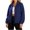 Navy, variant on Women's Lightweight Zip Up Hooded Jacket Stand Collar Long Sleeve Elastic Cuff Jacket Loose Fit Casual Travel Coat with Zip Pockets Yellow