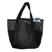 101SNORKEL Super Big Large Mesh Unisex Family Beach Bag Tote Handbag- 24 in x 16 in x 10 in -Black