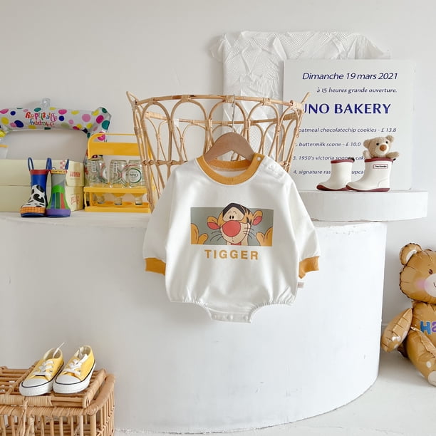 Nuevos productos de primavera, bolsa triangular informal de manga larga, ropa de pedo de 0 a 2 años, ropa de bebé con solapa de dibujos animados de Mickey Baby Cotton66 Gao Jinjia LED