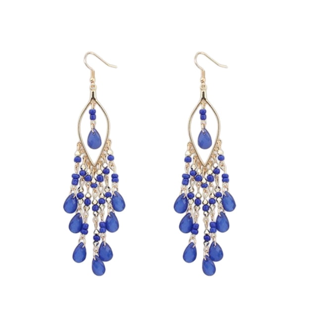 Sonducket Pendientes bohemios de moda para mujer, pendientes colgantes con cuentas coloridas y fáciles de usar Ropa, zapatos y accesorios Miscelánea azul