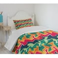 thumbnail image 4 of Ambesonne Grunge Quilted Bedspread Set 2 Pcs, Crazy Funky Graffiti, Twin Size, Multicolor, 4 of 6