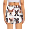 thumbnail image 3 of Picia Happy Dog Faces Collage Pattern Women's 2 in 1 Athletic Running Shorts High Waisted Workout Casual Gym Sweat Shorts with Comfy Liner Zipper Pockets-Large, 3 of 9