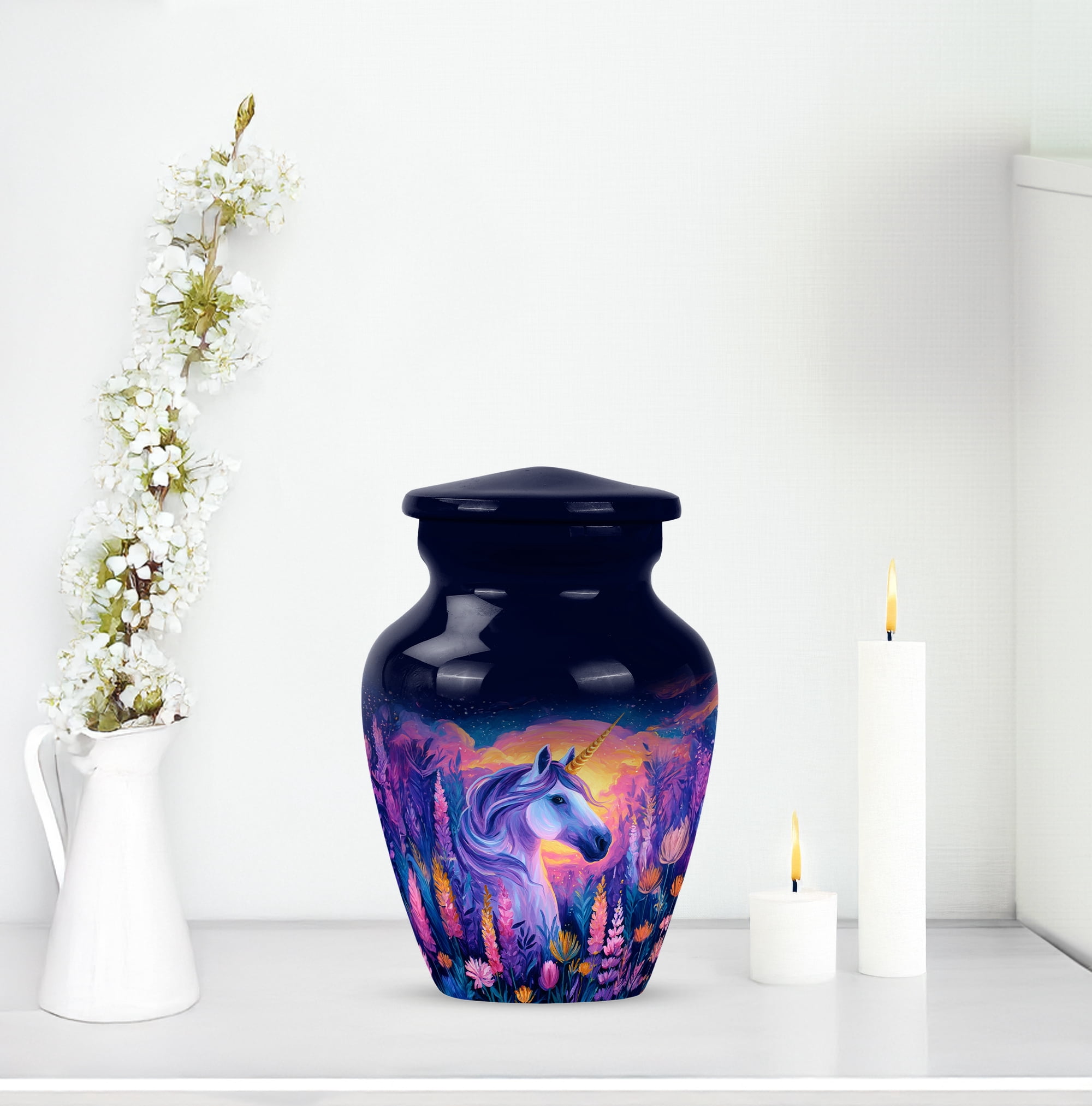 Unicorn Keepsake Urn, Mini Urn For Human Ashes, Small Keepsake Urns For Ashes Adult Female, Cremation Urns For Ashes, Magical Unicorn Tribute Keepsake (Size, 3 Inch, 1 Pc)