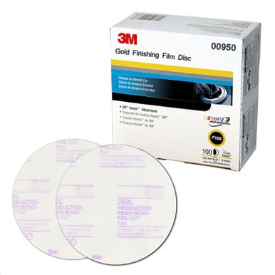 3M 00950, 1500 Grit, 6 inch, Hookit Gold Finishing Film Discs