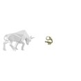 thumbnail image 1 of Estatua de toro, figura decorativa, escultura de latón y resina, miniatura, adorno chino, animal, decoración de escritorio, diseño intrincado, ideal p, 1 of 8