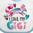 thumbnail image 4 of Inktastic I Love My Gigi Pink and Blue Fox with Hearts Boys or Girls Baby Bib, 4 of 4
