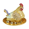thumbnail image 1 of Ornamento de pollo de la gallina Ornamento de pollo Organizador de joyas únicas Estatua de gallina para el jardín de la sala de granja de regalos de Púrpura, 1 of 8