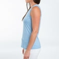 thumbnail image 3 of Elsie & Zoey Myla Large Light Blue V-Neck Sleeveless Tank Top for Women, 3 of 5