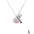 thumbnail image 2 of Delight Jewelry Silvertone Domed Multi Color RDA - Love and Lock Charm Necklace, 18"+1", 2 of 4