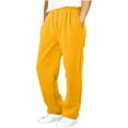 thumbnail image 3 of Boys Sweatpants Size 13-14Y Casual Corduroy Elastic Waist Drawstring Trousers Loose Straight Wide Leg Pockets Kids Pants Yellow, 3 of 7