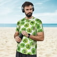 thumbnail image 4 of Wukai Green Kiwi Print Men's Short-Sleeved Mesh T-Shirt,Quick-Dry Short Sleeve Workout T-Shirt-X-Small, 4 of 8