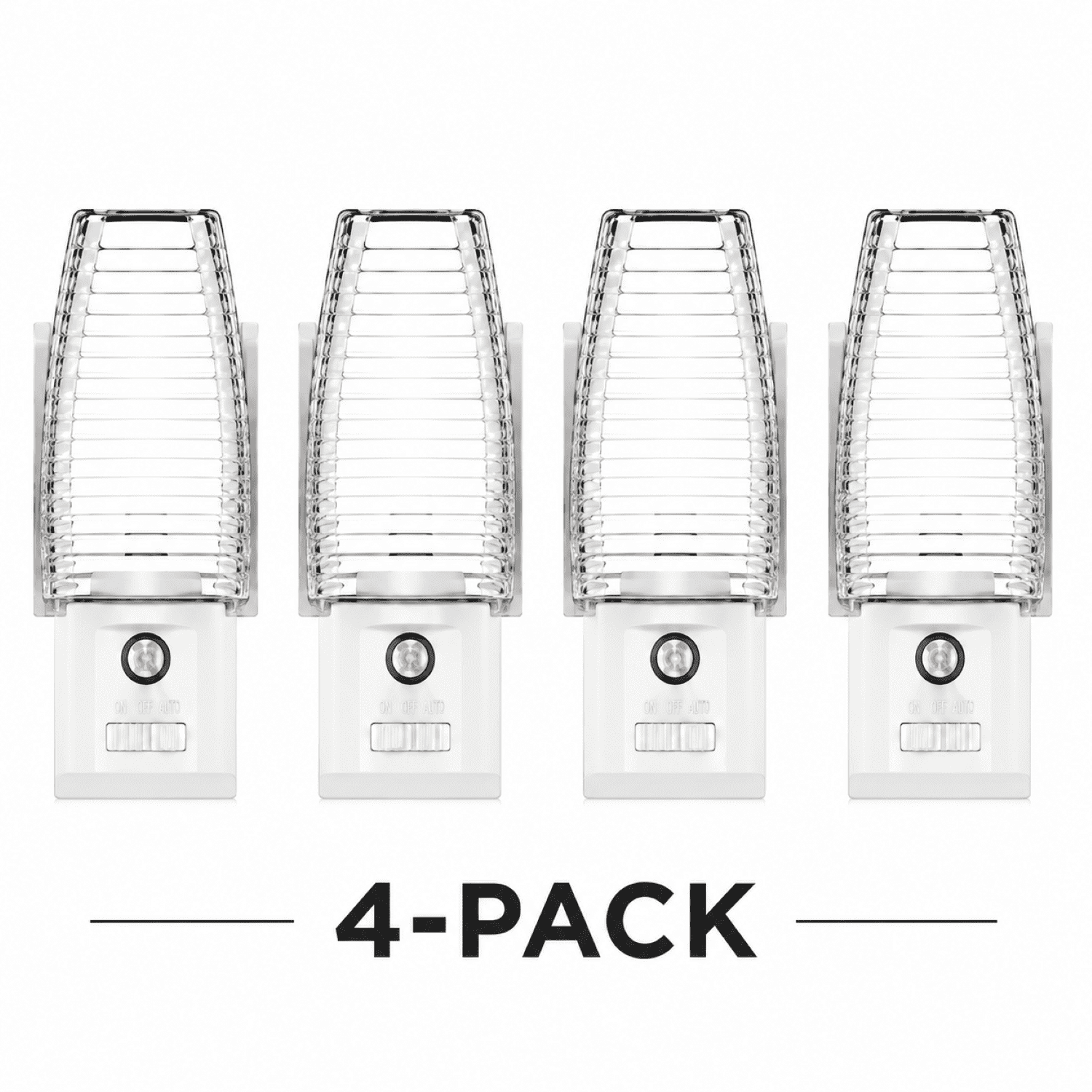 Great Value LED Plug-in Night Lights with Dusk-to-Dawn Sensor  3 Color Modes  4-Pack