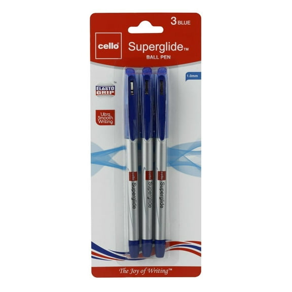 Cello Superglide Ballpoint Pen Blue Ink (6 Packs)