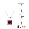 thumbnail image 4 of Sterling Silver with Natural Garnet Solitaire Pendant with 18" Chain, 4 of 5