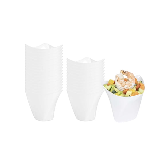 Mini Serve 4 oz Clear Plastic Mini Crescendo Cup - 3" x 3" x 2 3/4" - 100 count box