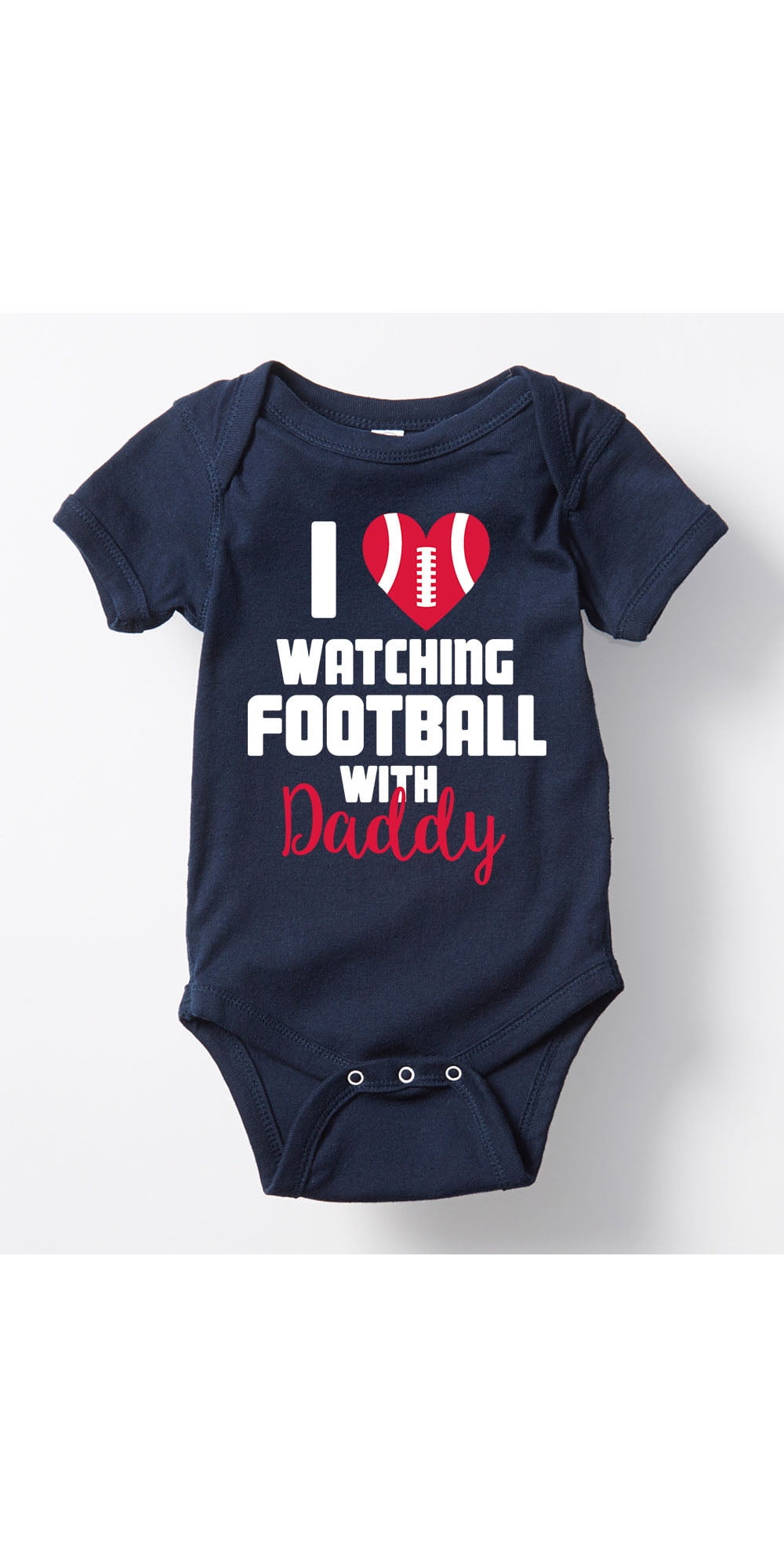 Black Baby Romper Jumpsuit with feet Shh I'm Watching Football with Daddy Statement BBY3 0-3 Months