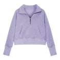 thumbnail image 4 of Xyxonk Girls Half Zip Up Sweatshirt Trendy Crop Long Sleeves Hoodies with Thumb Hole Fall Winter Preppy Cute Outfit Size 5-16 Years, 4 of 6