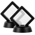 thumbnail image 1 of Milisten 2pcs Commemorative Coins Floating Display Case Rack Clear Display Box Stand Holder Suspension Frame for Medallion Chip Black, 1 of 5