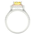 thumbnail image 4 of Clara Pucci 18K White/Rose Gold 3.05 Simulated Yellow Diamond Engraveable Engagement Ring + Wedding Band Set, 4 of 7