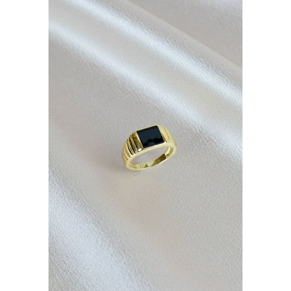Black Enamel Signet Ring