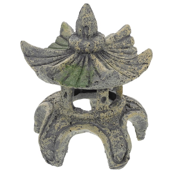 LIFKOME Dark Grey Aquarium Hideaway for Fish and Shrimp, Small Decoration and Landscaping Accessory