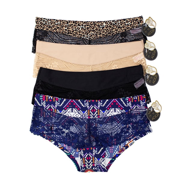 Paquete de Pantaletas Adda Lingerie Modelo PF-1010, Estilo buquet, Colores surtidos