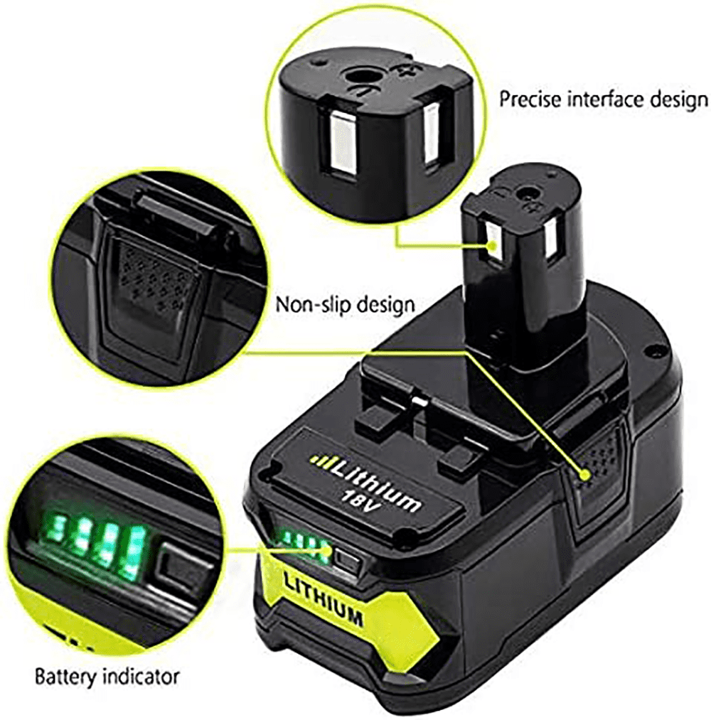 2Pack for Ryobi Battery 18V 5.0Ah Li-ion Black P108 Compatible with P102 P103 P105 P107