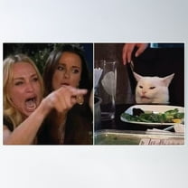 Woman Yelling At Cat Meme Poster Wall Art, Modern Wall Decor For Living Room Bedroom, 24x36 UNFRAMED