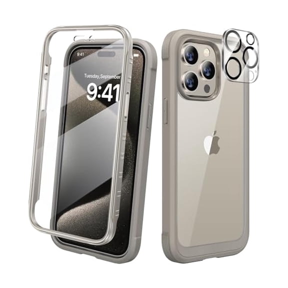Eryueer Designed for iPhone 15 Pro Case, [Military-Grade Drop Proof] Full-Body Bump Case with Built-in Shockproof Screen Protector, [Camera Lens Protector] for iPhone 15 Pro 6.1"