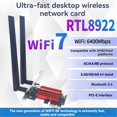 thumbnail image 2 of Adaptador PCIe RTL8922AE WiFi7 con Antena de 12 DB y Tarjeta de Red Inalámbrica Integrada, Triple Banda, 2,4 G/5 G/6 GHz, 6338 Mbps, BT5.4, 2 of 5