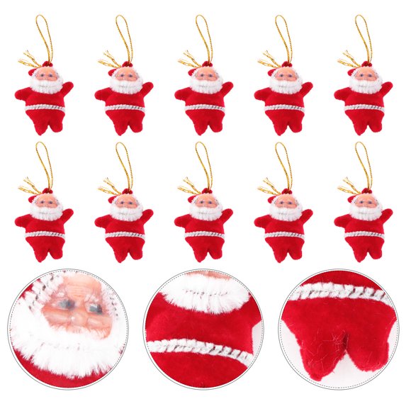 Luxshiny 20Ud De Colgantes Santa Claus En Tela Duradera Para Árbol De Multicolor